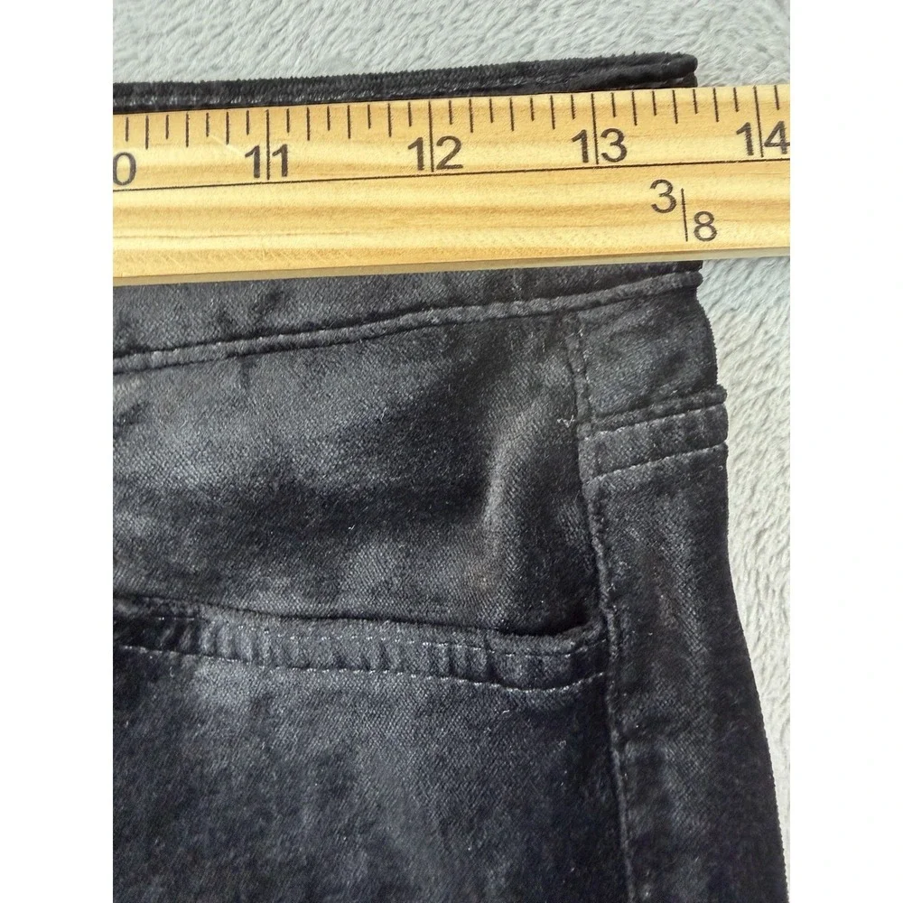 7 For All Mankind Pants Women's Sz 25 The Ankle Skinny Black Velvet Stretch NWT